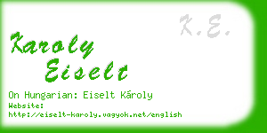 karoly eiselt business card