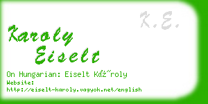 karoly eiselt business card